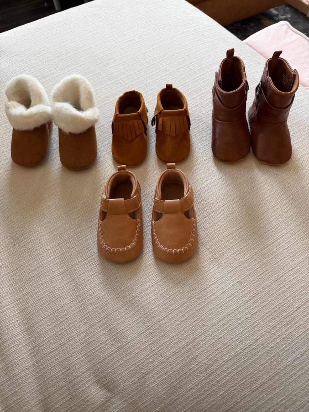 Kids Brown Moccasin-Style Leather Shoes - Classic Toddler Loafers And Boots